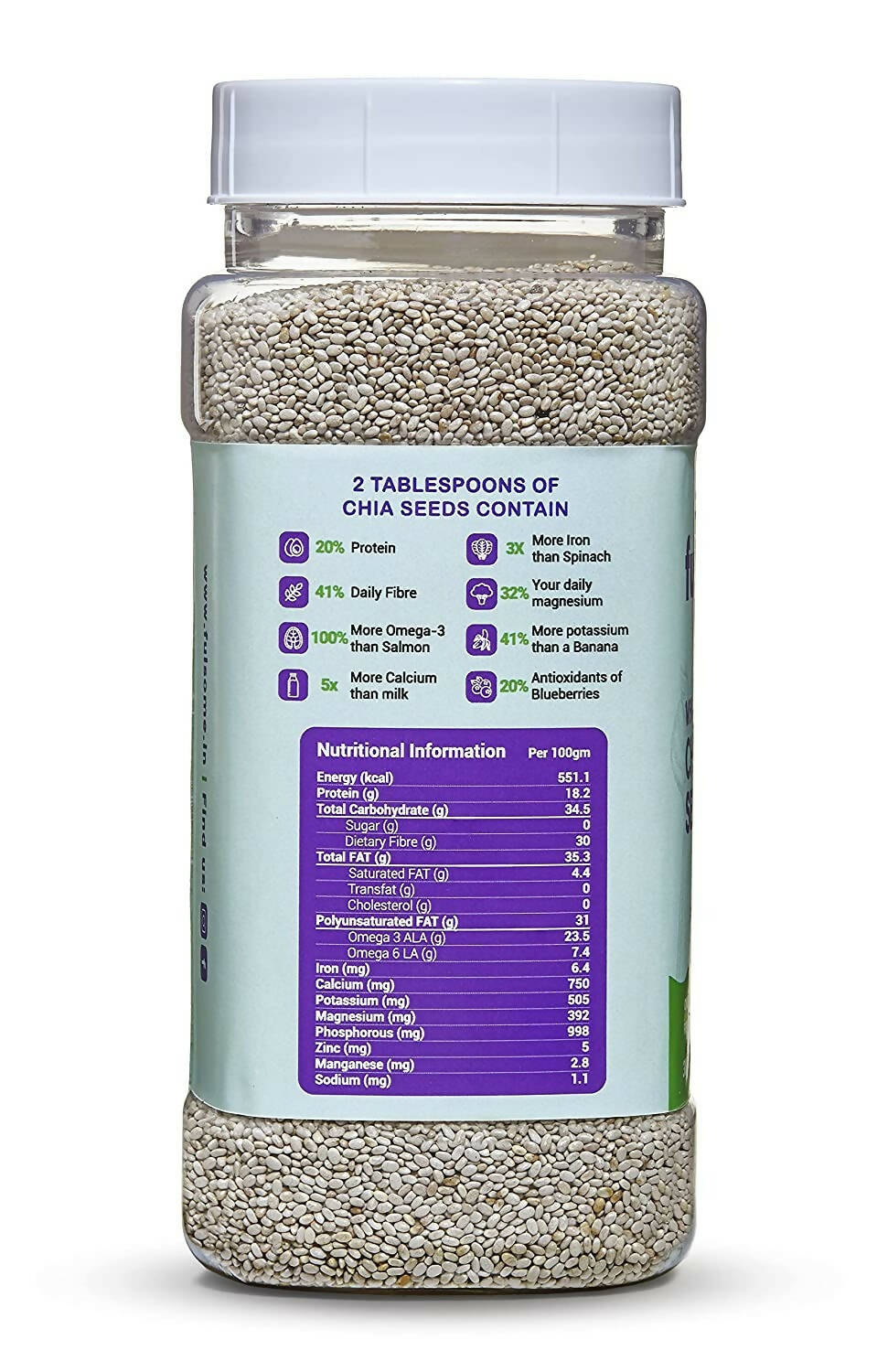 Fulsome Premium White Chia Seeds