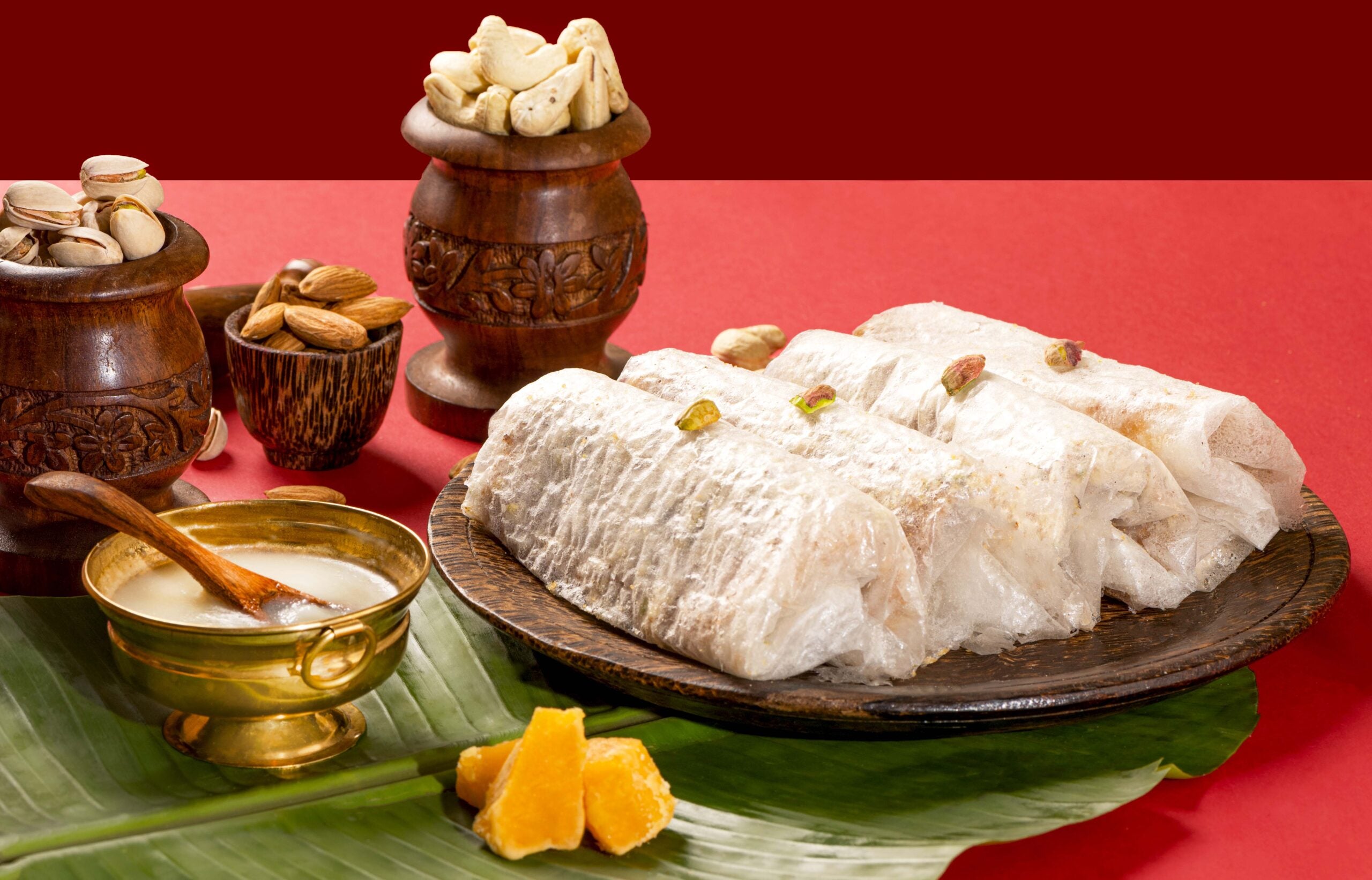 Pulla Reddy Dry Fruit Edible Rice Paper Sweet - Pootharekulu (Jaggery ...
