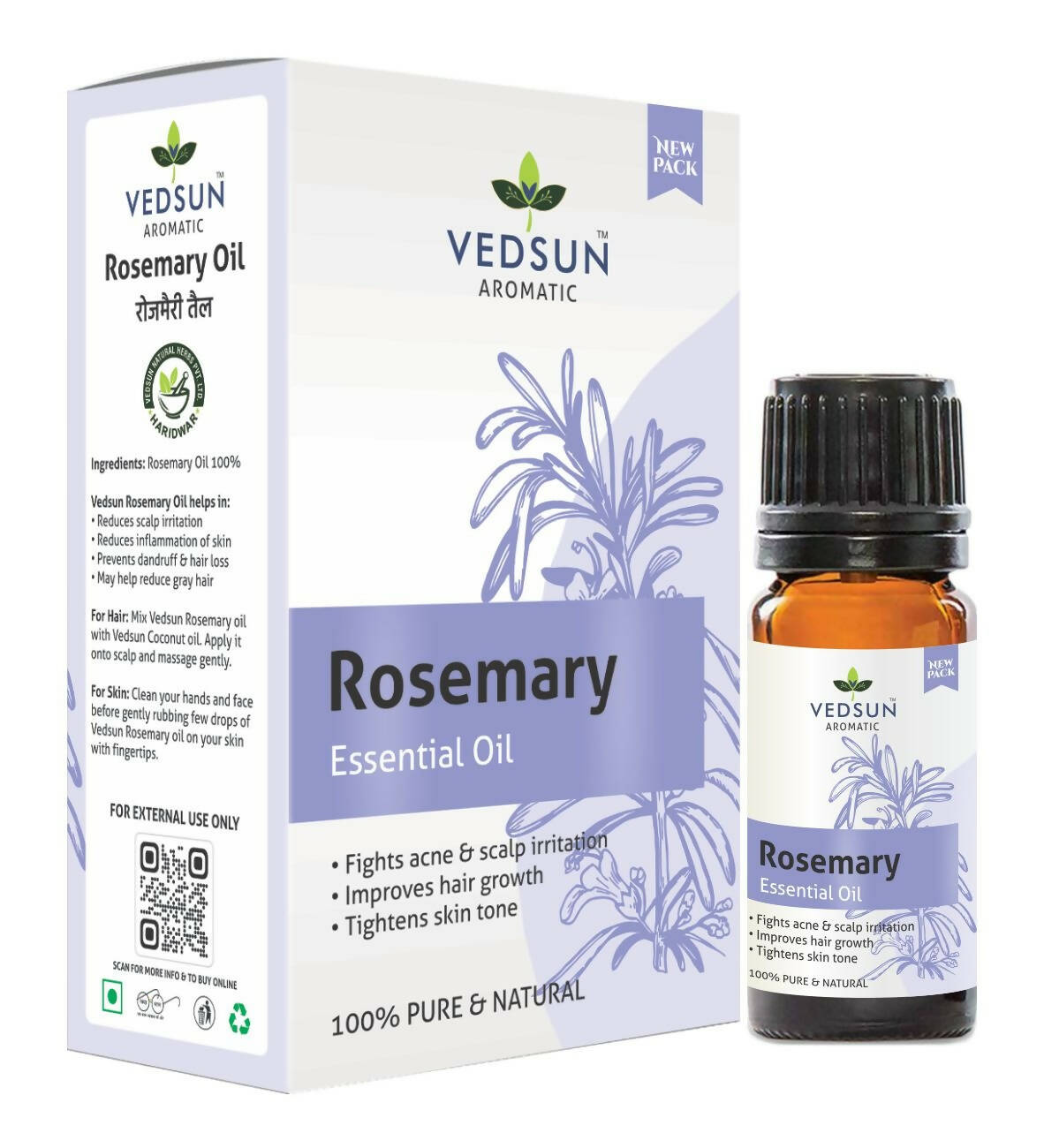 Vedsun Naturals Rosemerry Essential Oil Pure & Organic for Skin and Fragrance