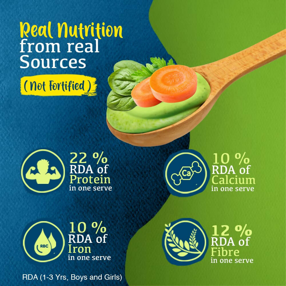 Manna Foods Instant Health Mix Multigrain Cereal + Vegetables With Spinach, Carrot, Dal with Milk