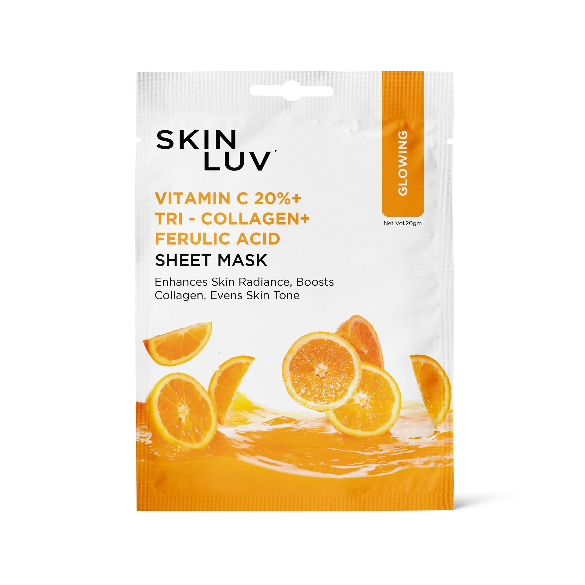 SkinLuv Vitamin C 20%+ Tri- Collagen Glowing Sheet Mask