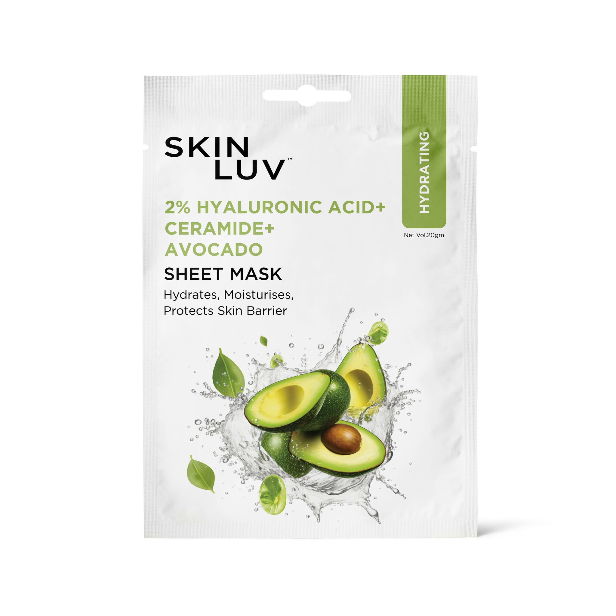 SkinLuv Avocado + Hyaluronic Acid + Ceramide Hydrating Sheet Mask