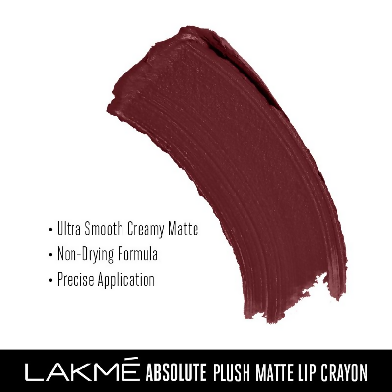 Lakme Absolute Plush Matte Lip Crayon - 303 Foxy Brown