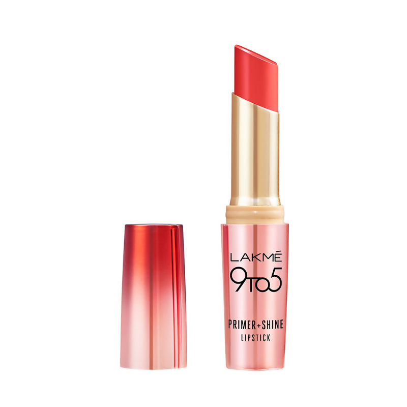 Lakme 9 To 5 Primer + Shine Lipstick - Red Pop