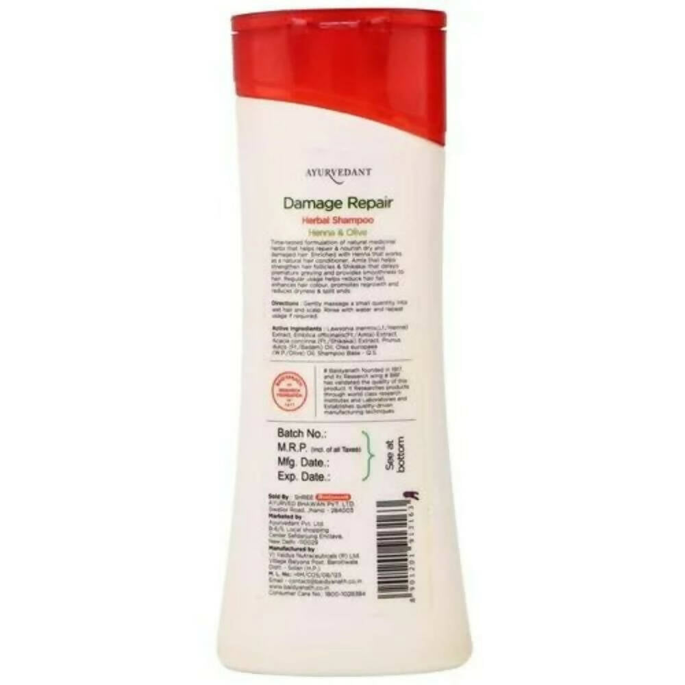 Baidyanath Jhansi Ayurvedant Damage Repair Herbal Shampoo  Henna & Olive