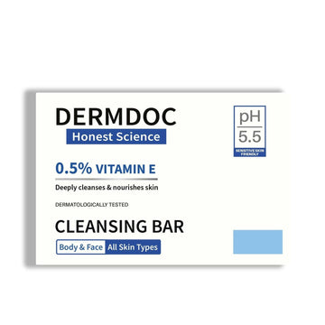 DermDoc 0.5% Vitamin E Cleansing Bar For Moisturized Skin,Deeply Cleanses & Nourishes Skin, All skin Types