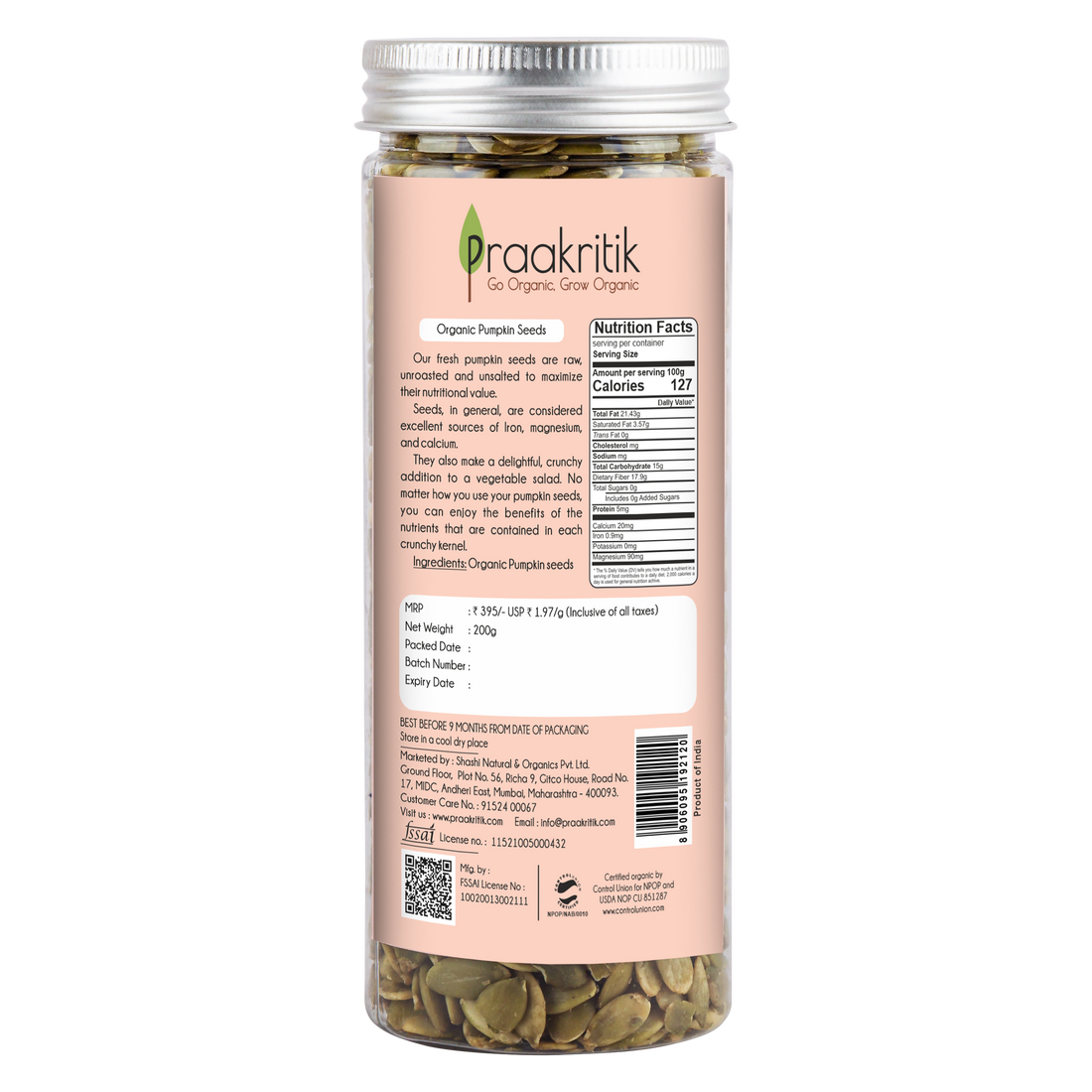 Praakritik Organic Pumpkin seeds