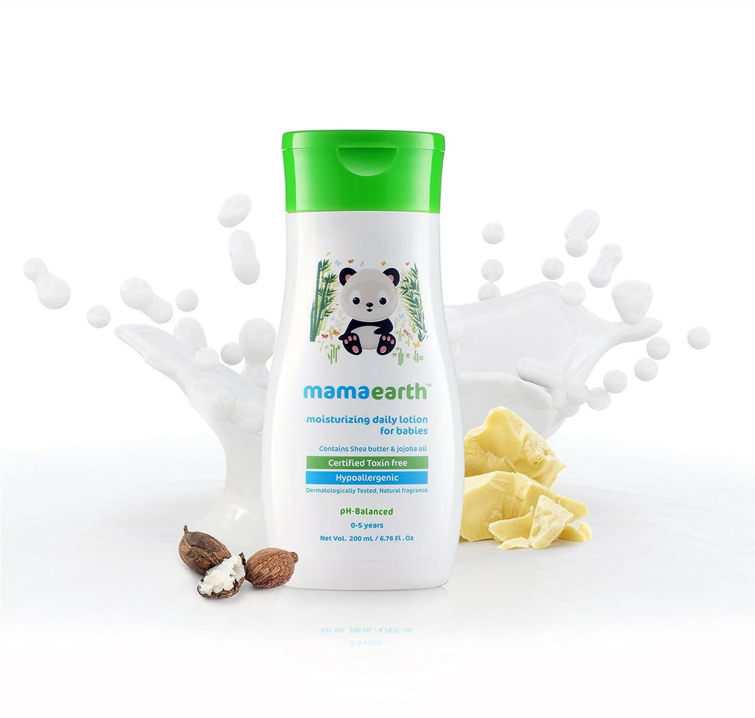 Mamaearth Daily Moisturizing Lotion & Gentle Cleansing Shampoo & Nourishing Hair Oil for Babies