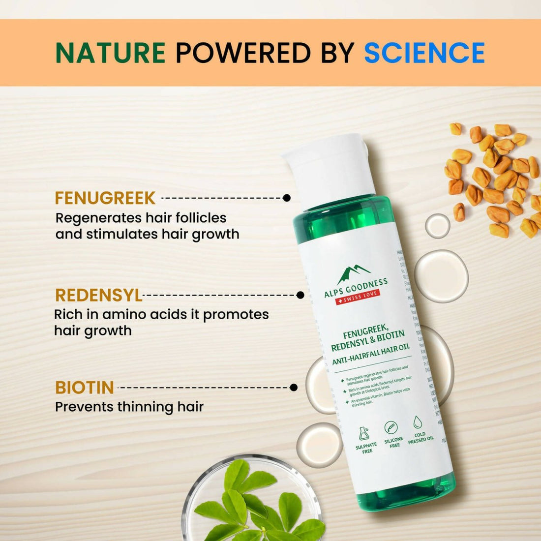 Alps Goodness Fenugreek, Biotin & Redensyl Anti-Hairfall Hair Oil