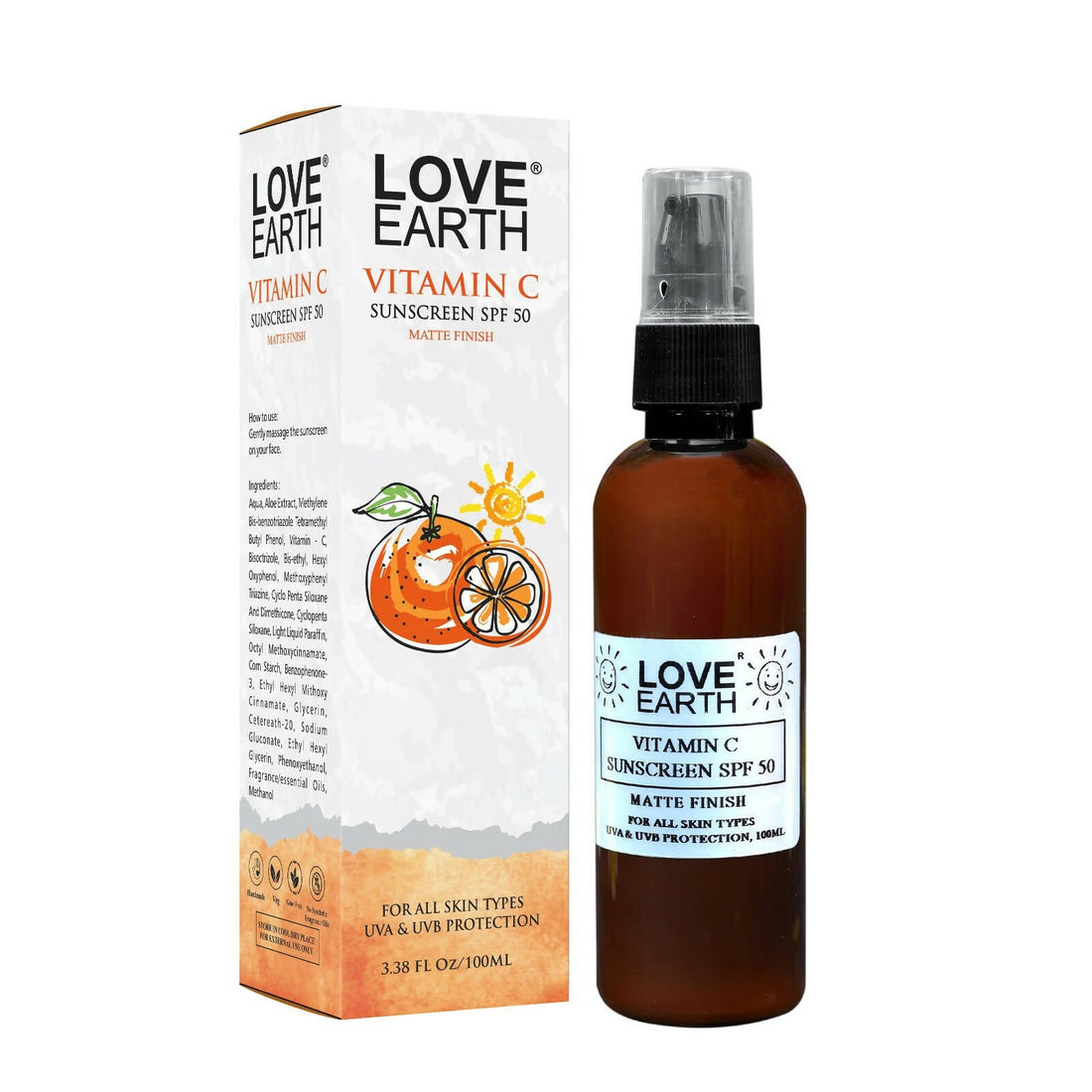 Love Earth Vitamin C 鈥?Sunscreen Spf 50 鈥?Matte Finish