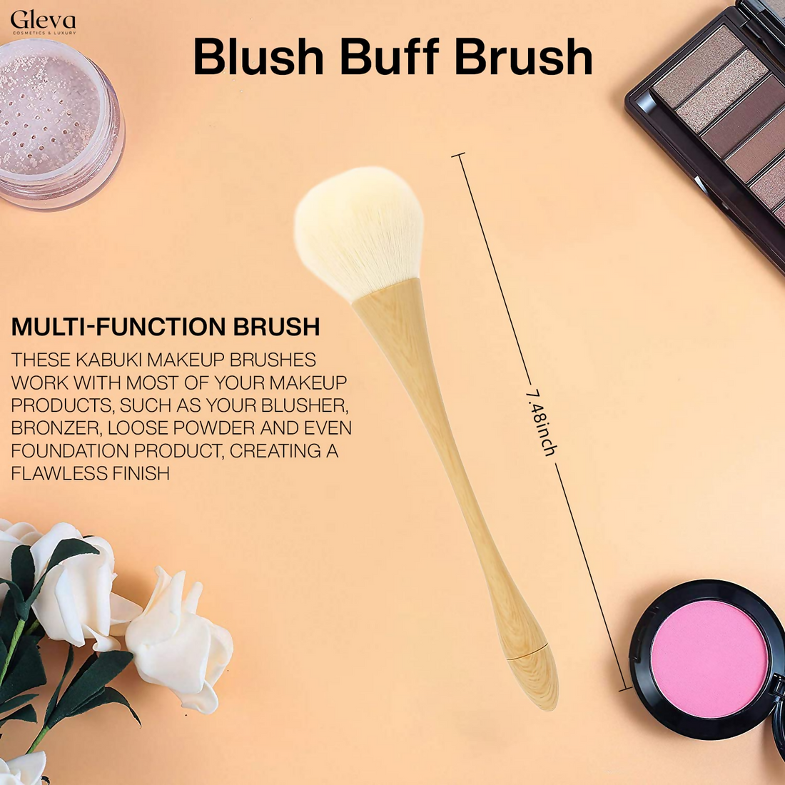 Gleva Ultimate Blend Makeup Brush - Light Wood