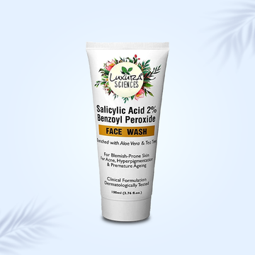 Luxura Sciences Salicylic Acid 2% Face Wash with Niacinamide, Benzoyl Peroxide, Aloe Vera & Tea Tree