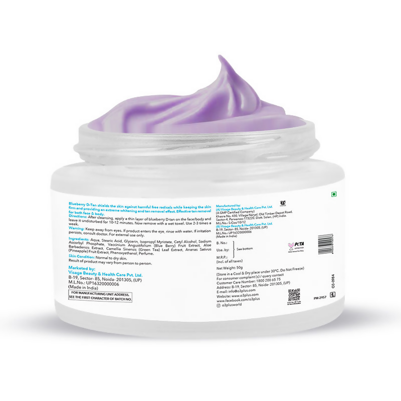 Professional O3+ Blueberry D-Tan Mask