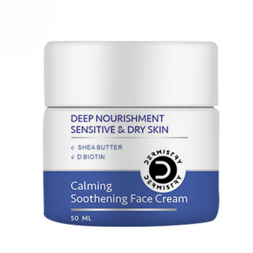 Dermistry Sensitive & Dry Skin Care Deep Nourishment Calming Soothing Face Cream Shea Butter Biotin