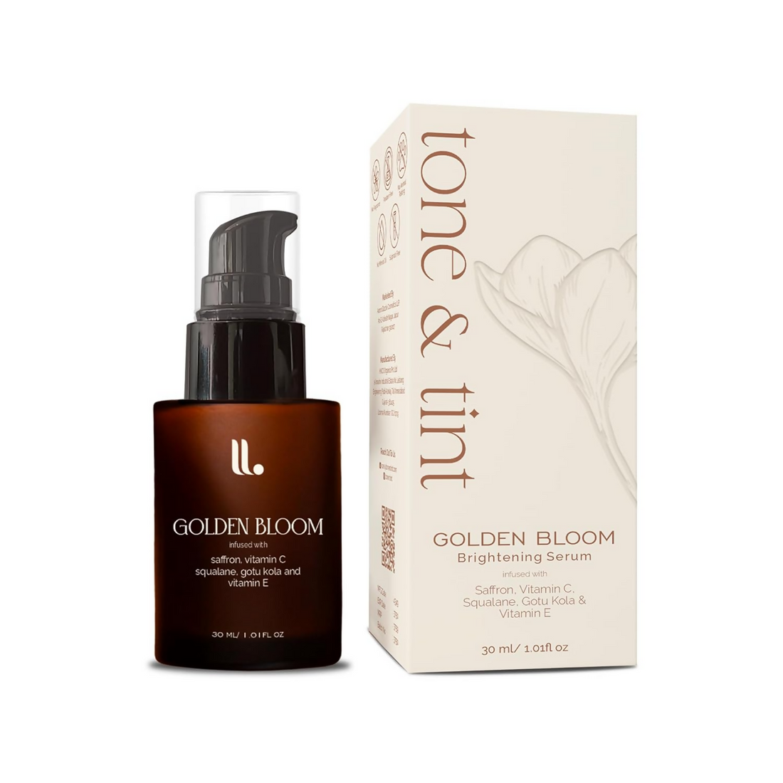 Tone & Tint Golden Bloom Brightening Serum With Kumkumadi & Saffron