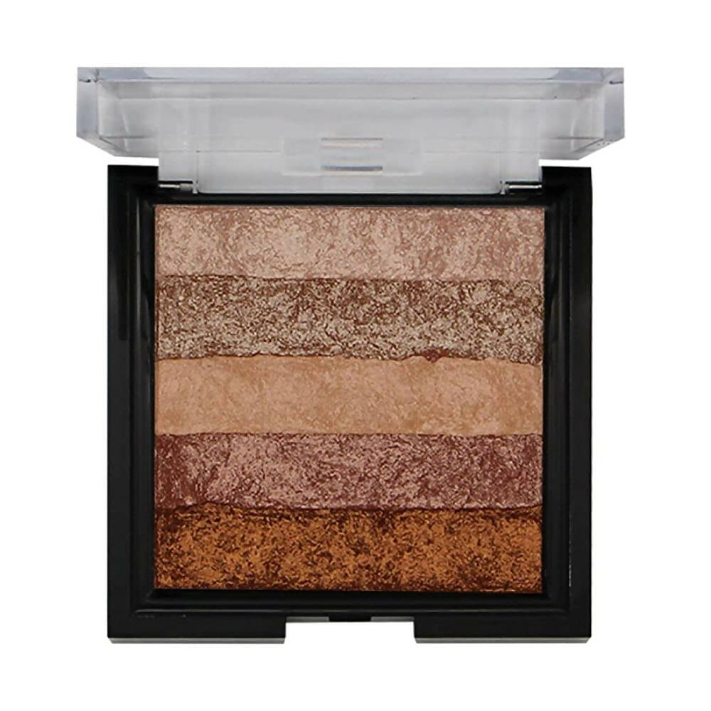 Fashion Colour Shimmer Brick & Blusher 2 in 1 Glow Bronzer Powder-Shade 02 (Medium To Dark)