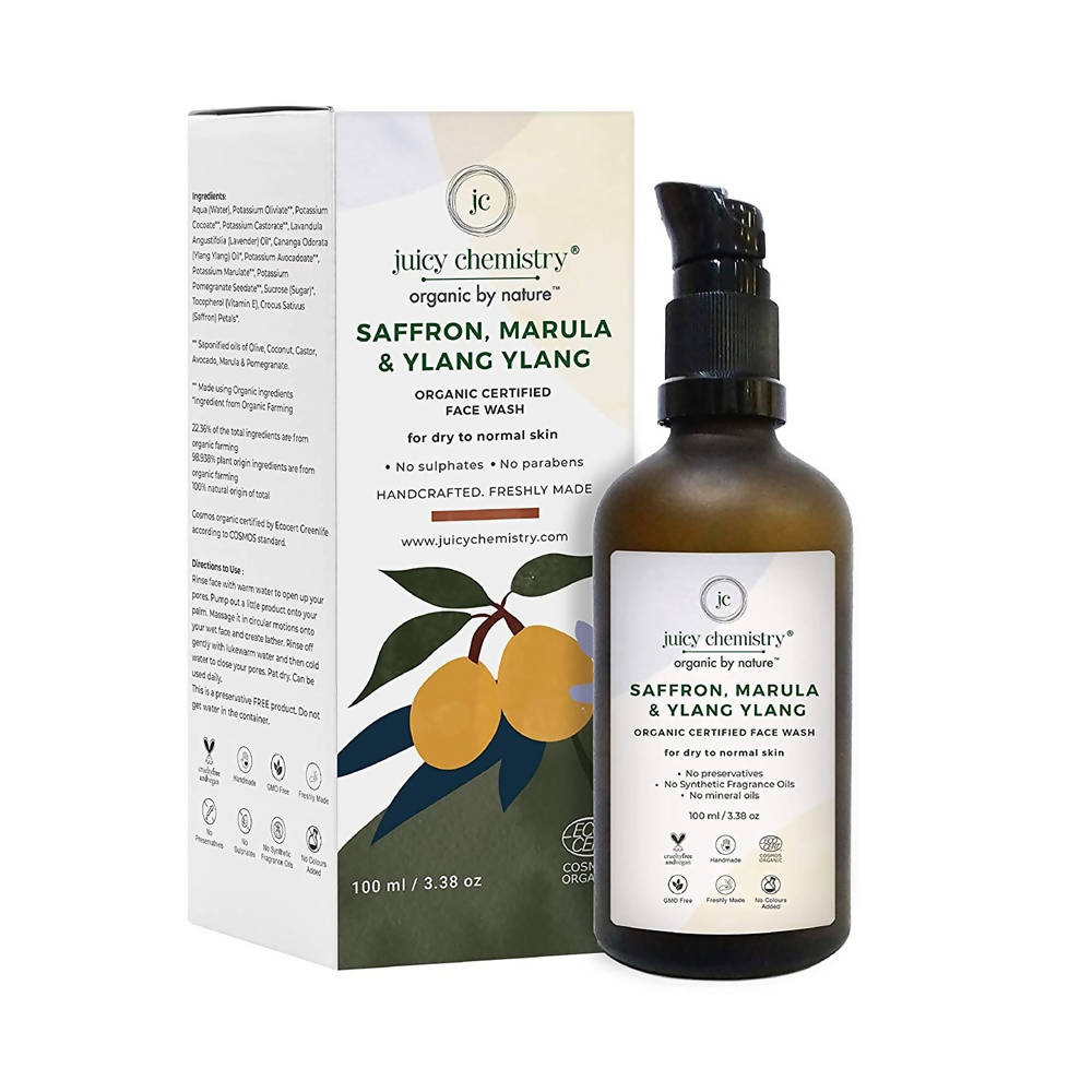 Juicy Chemistry Saffron, Marula & Ylang Ylang Face Wash For Dry