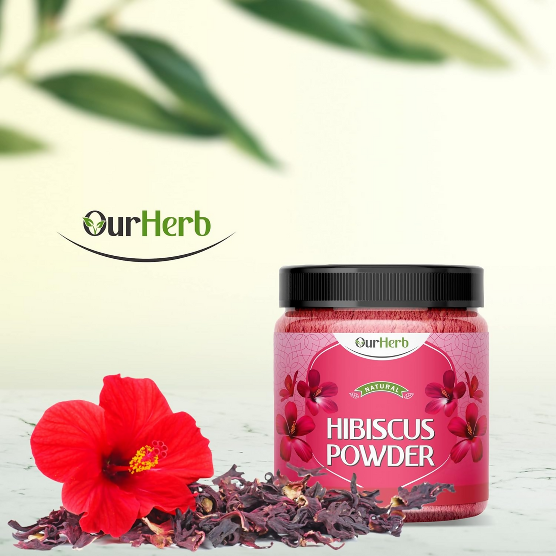OurHerb Hibiscus Flower Powder For Face Pack And Hair Mask For All Types Of Hair