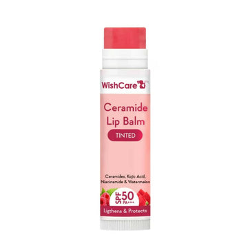Wishcare Ceramide Lip Balm with SPF50 PA+++ - Tinted - Brightening Balm for Dark Lips with Kojic Acid & Niacinamide