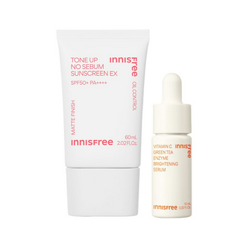 Innisfree Tone Up No Sebum Sunscreen with SPF 50+ PA++++& Innisfree Vita C Enzyme Brightening Serum