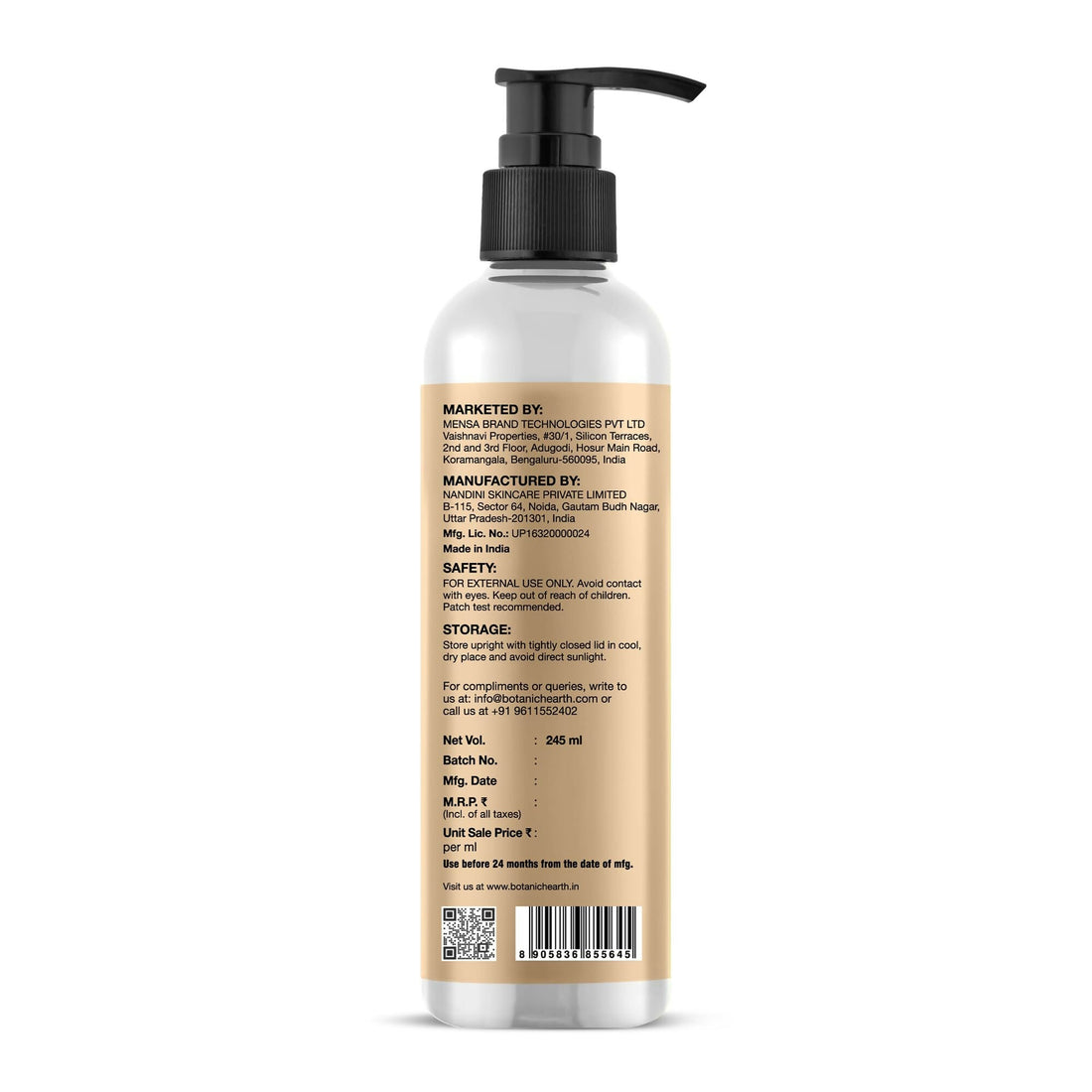 Botanic Hearth Oat & Niacinamide Body Wash Moisturizing & Skin Whitening