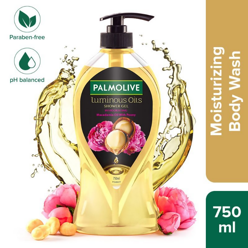 Palmolive Macadamia Oil & Peony Flower Luminous Oils Invigorating, Moisturizing Body Wash