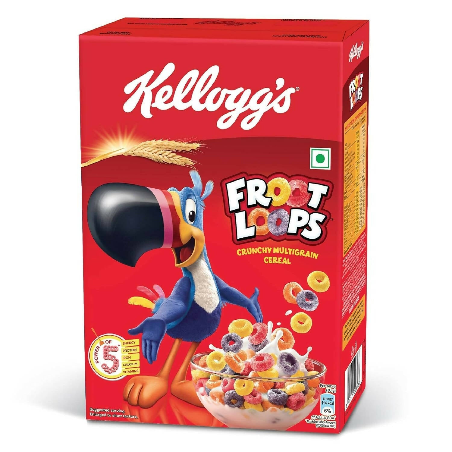 Kellogg’s Froot Loops Crunchy Multigrain Breakfast Cereal for Kids, Mixed Fruit Flavor