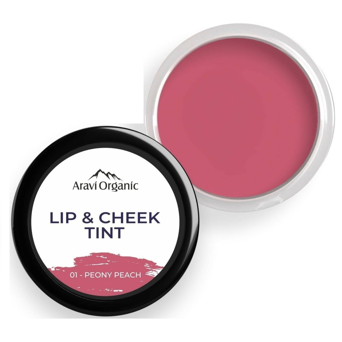 Aravi Organic Everyday Vegan Lip and Cheek Tint Balm Lip Tint - Peony Peach