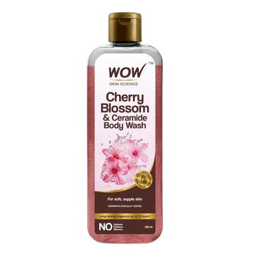 Wow Skin Science Cherry Blossom & Ceramide Body Wash For Removes Dirt, Hydrates and Softens Ski