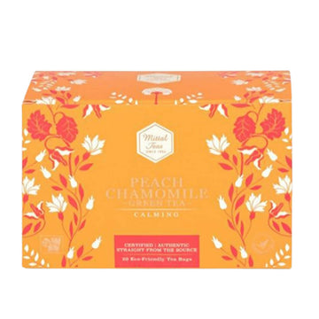 Mittal Teas Peach Chamomile Green Tea - Eco Friendly Bags