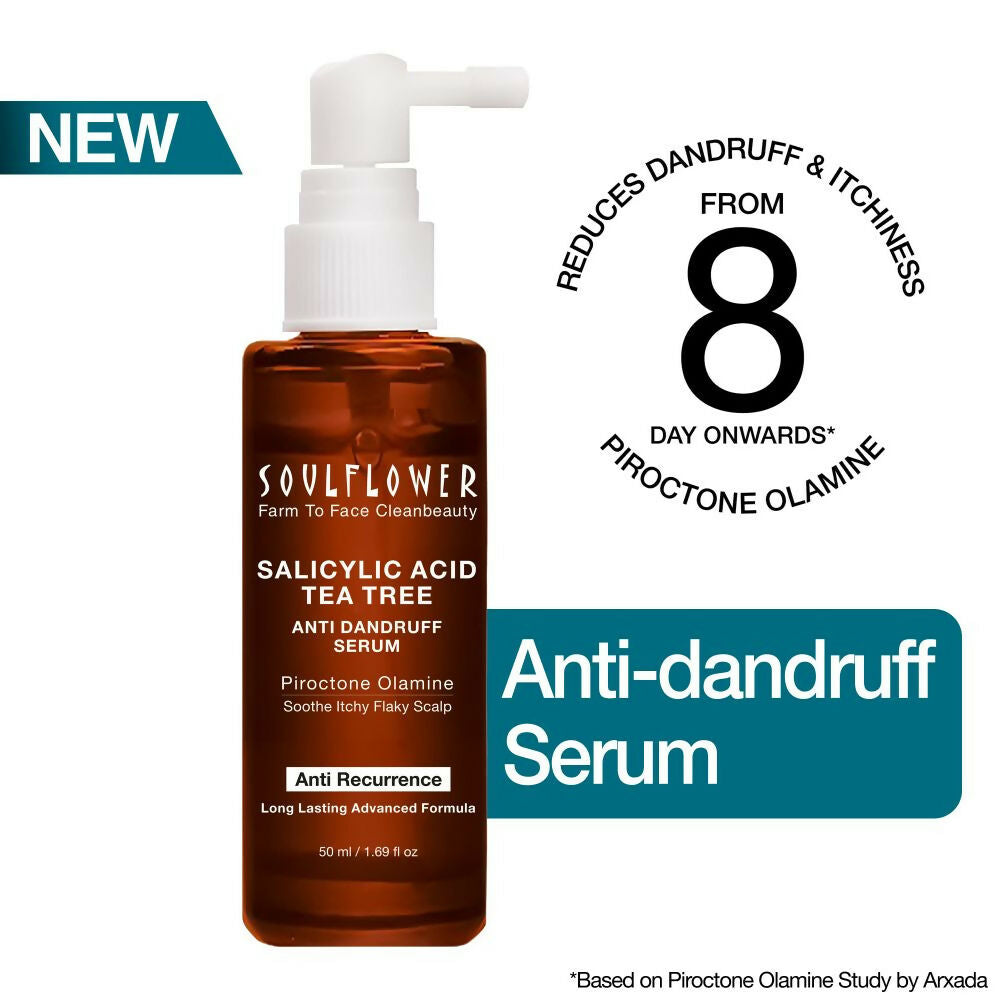 Soulflower Salicylic Acid Tea Tree Anti Dandruff Hair Serum