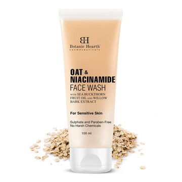 Botanic Hearth Oat & Niacinamide Cleanser Face Wash Enriched with Seabuckthorn Fruit Oil, Willow Bark Extract