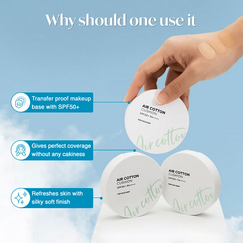 The Face Shop Air Cotton Cushion SPF 50+ PA++++ - 203 Beige