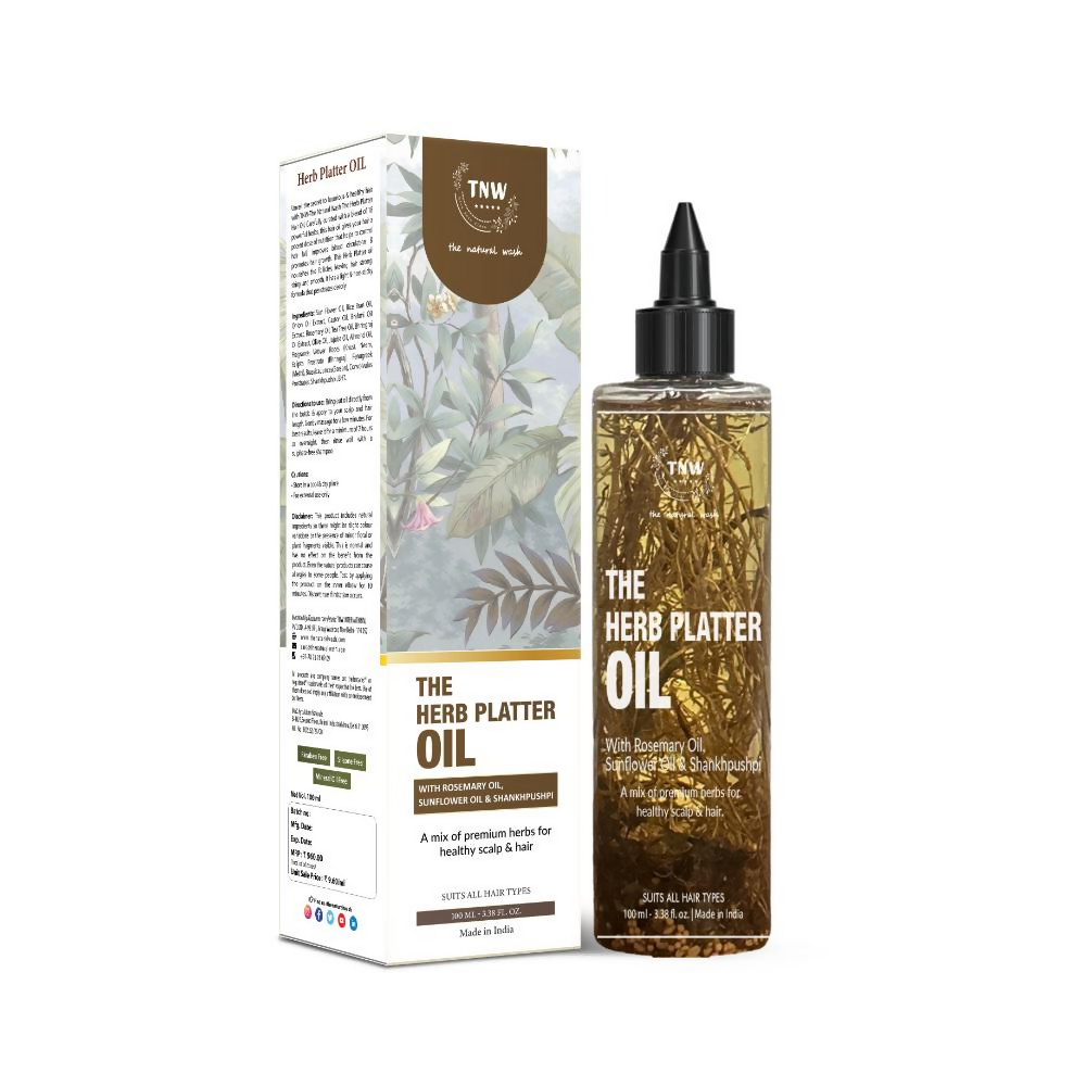 The Natural Wash Herb Platter Oil With Shankpushpi & Methi Seeds For Healthy & Strong Hair