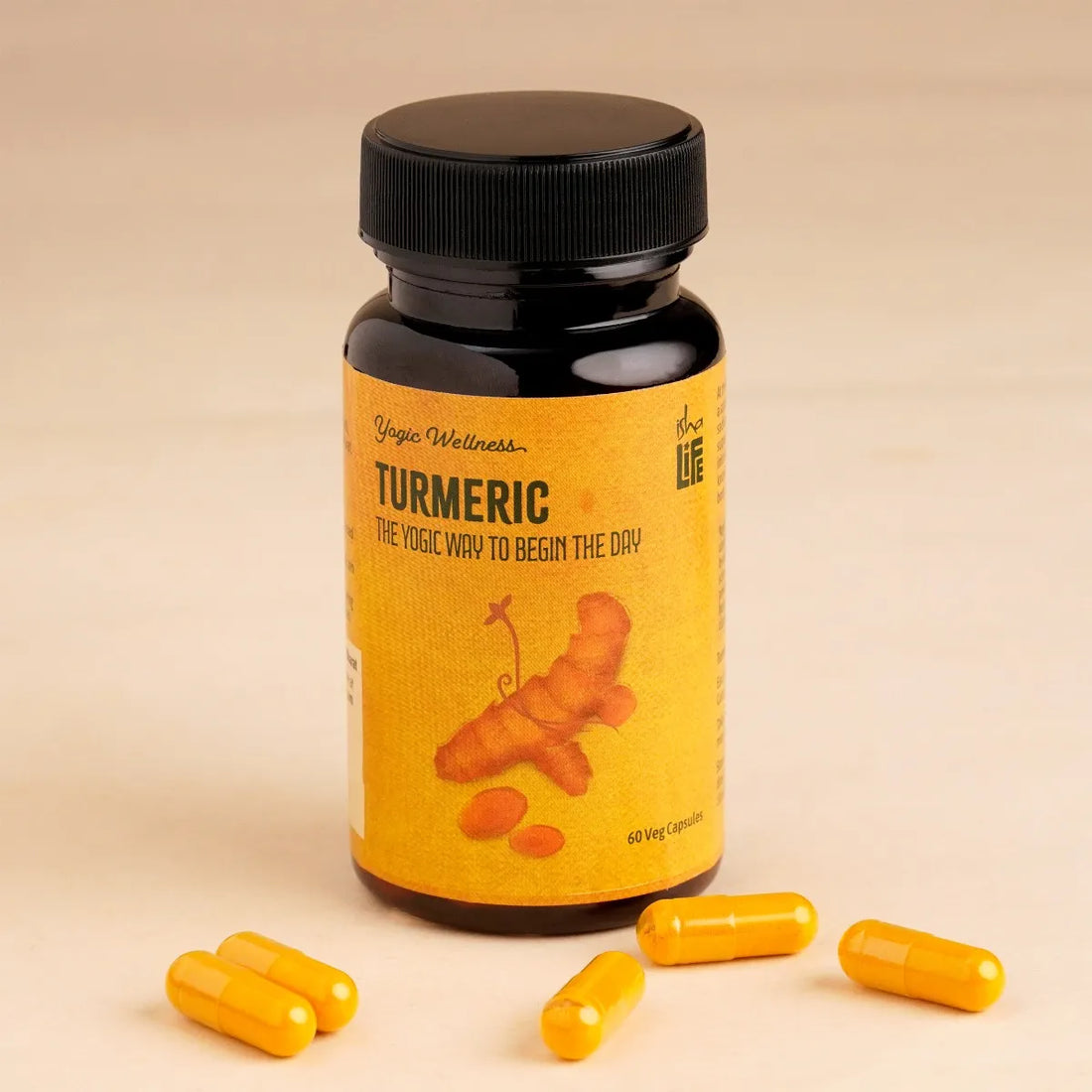 Isha Life Turmeric Powdered in Veg Capsules - 60 Caps