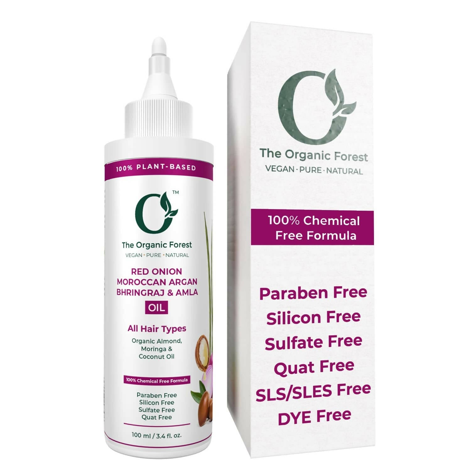 The Organic Forest Red Onion, Moroccan Argan, Bhringraj & Amla Hair Oil