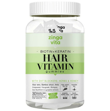 Zingavita Biotin + Keratin Hair Vitamin Kaccha Aam Gummies