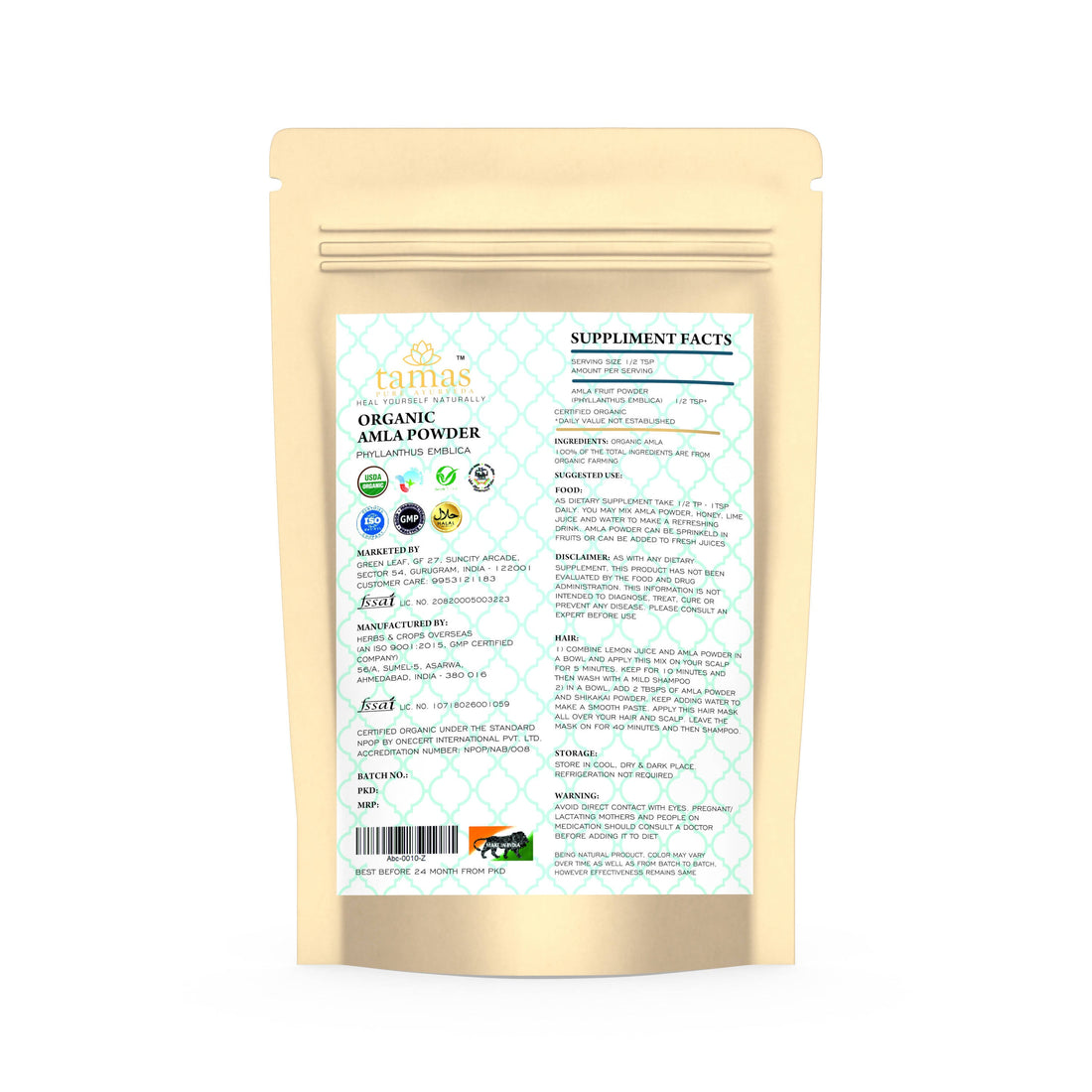 Tamas Pure Ayurveda Superfood Organic Amla Powder