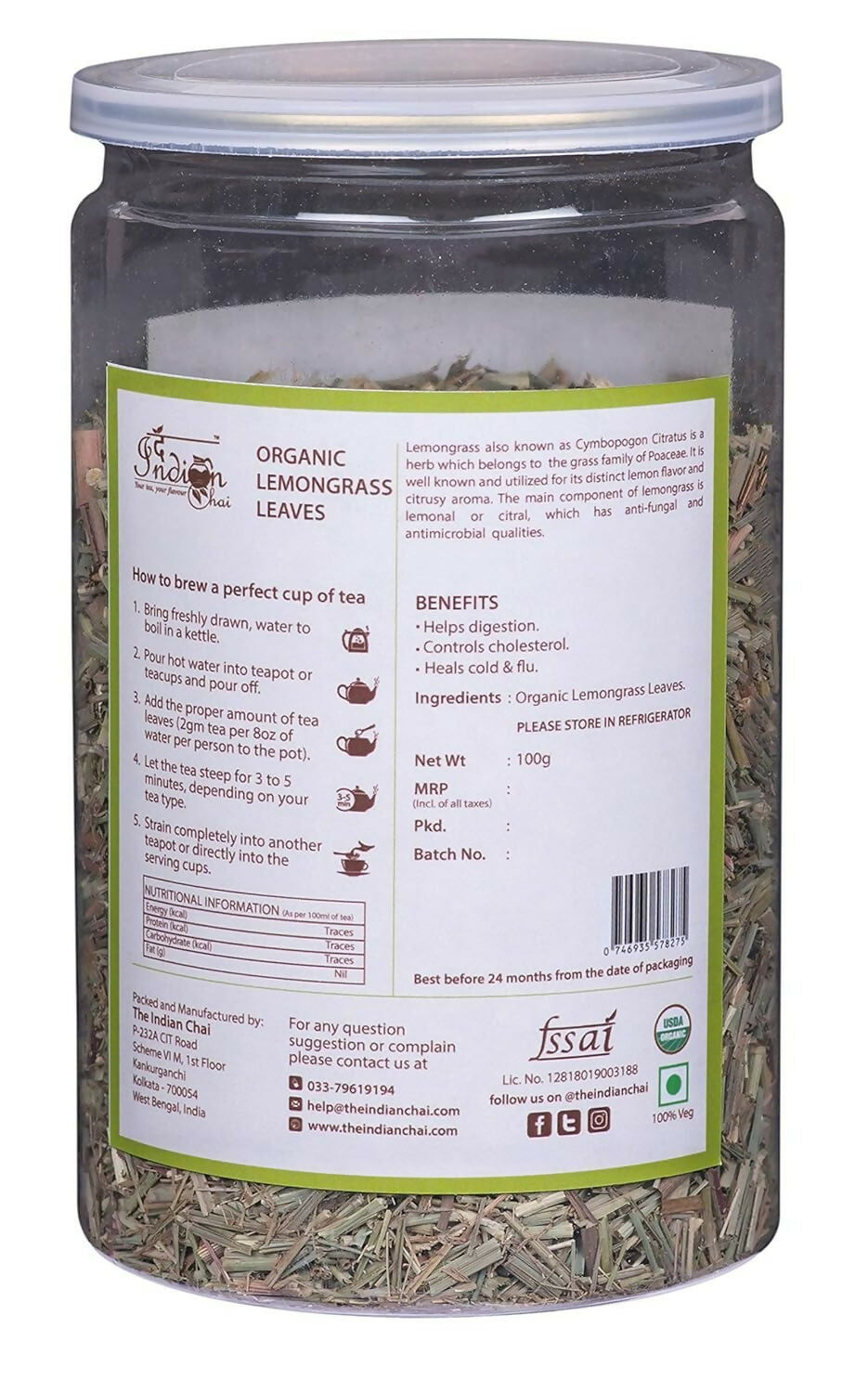The Indian Chai – Organic Lemongrass Tea