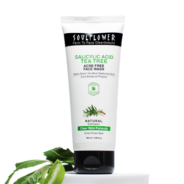 Soulflower Salicylic Acid Tea Tree Acne Free Face Wash