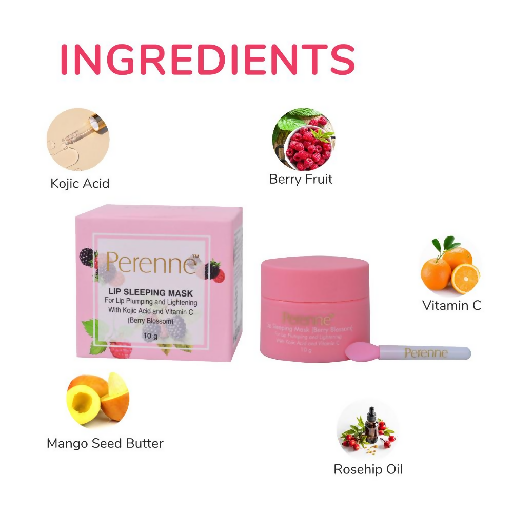 Perenne Lip Sleeping Mask With Kojic Acid & Vitamin C - Berry Blossom