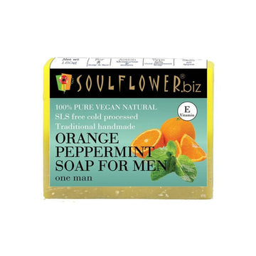 Soulflower Orange Peppermint Handmade Soap For Men