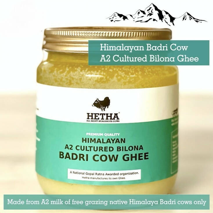 Hetha Himalayan Badri Cow A2 cultured Bilona Ghee / A2 Ghee | Organic and Pure Cow Ghee | Made From Grass Fed A2 Cow's Milk