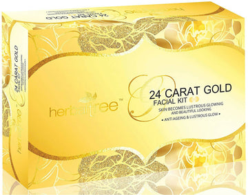 Herbal Tree 24 Carat Gold Facial kit For Anti-Ageing, Gold Radiance & Instant Glow