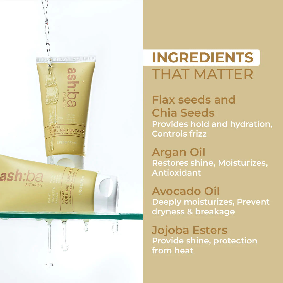 Ashba Botanics Flaxseed Curling Custard Hair Gel