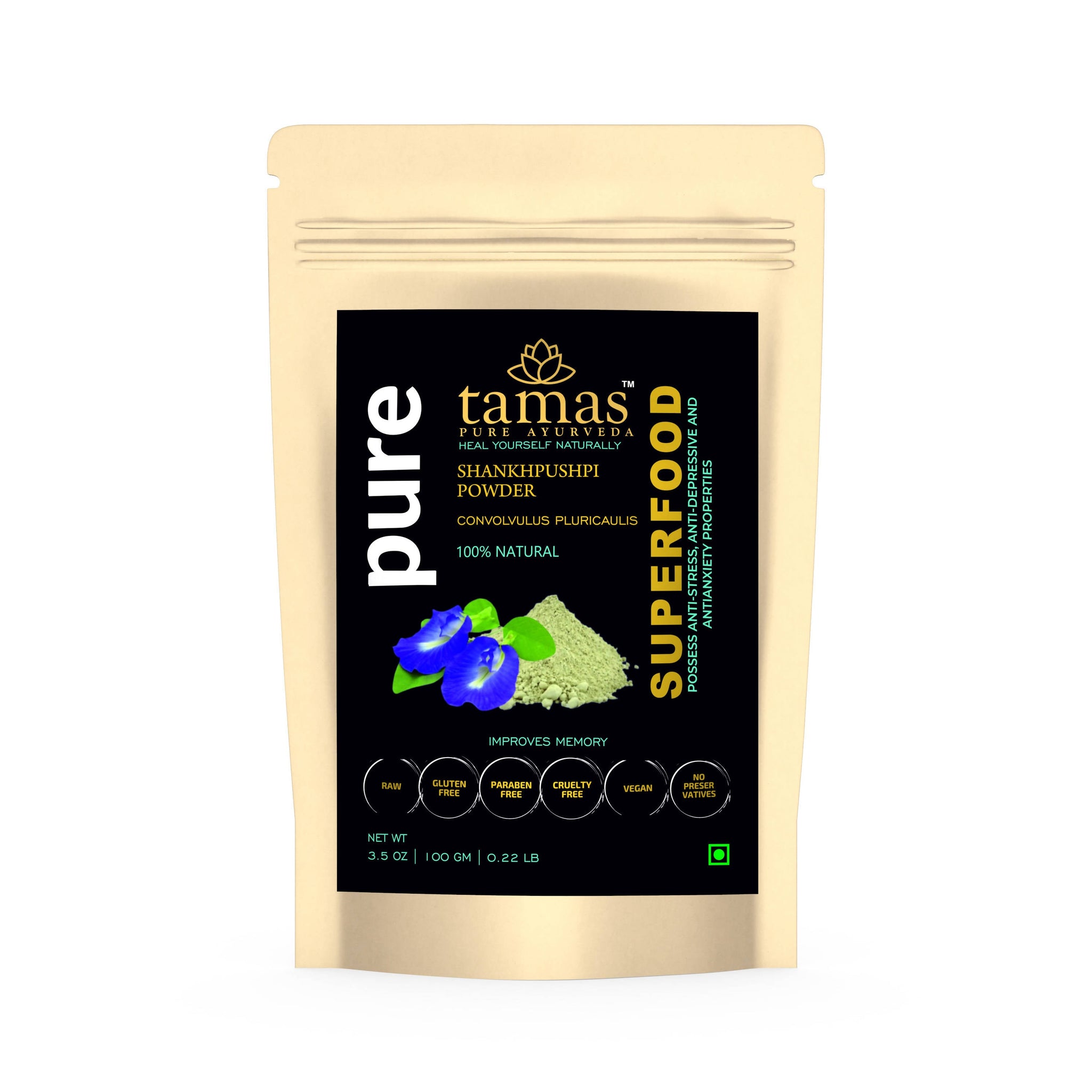 Tamas Pure Ayurveda Superfood Natural Shankhpushpi Powder
