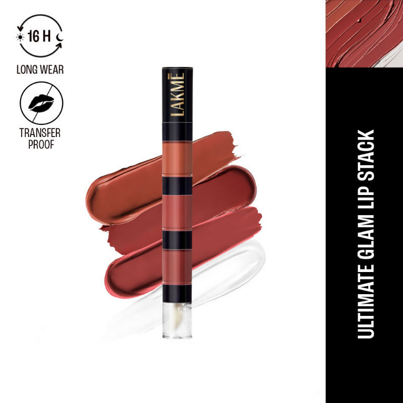 Lakme Ultimate Glam 4 In 1 Lip Stack - Pink Vibe Only