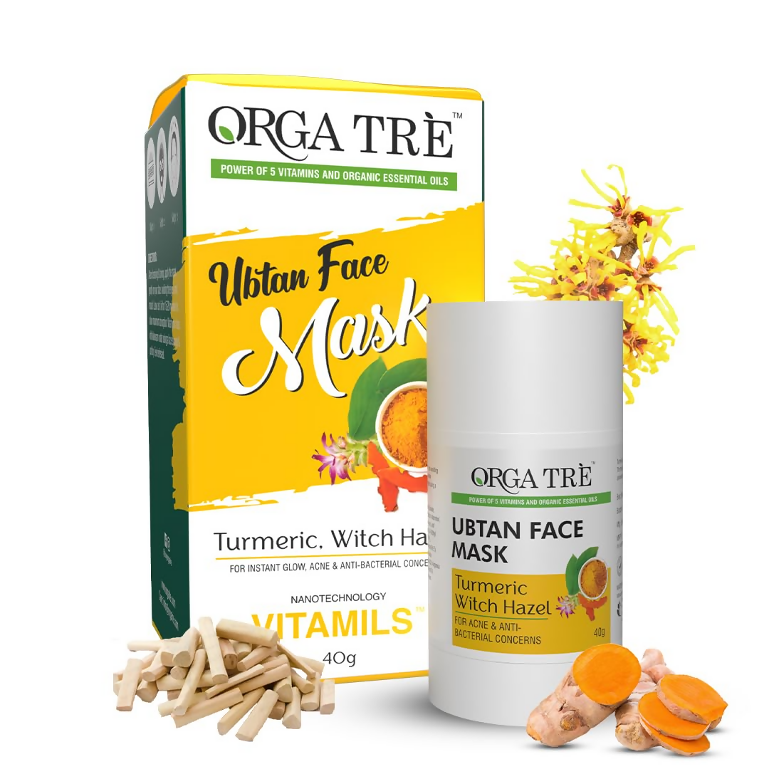 Orgatre Ubtan Face Mask Stick For Men & Women For Sun Tan, Natural Glow With Natural Haldi