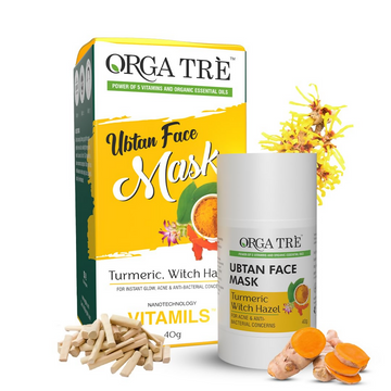 Orgatre Ubtan Face Mask Stick For Men & Women For Sun Tan, Natural Glow With Natural Haldi