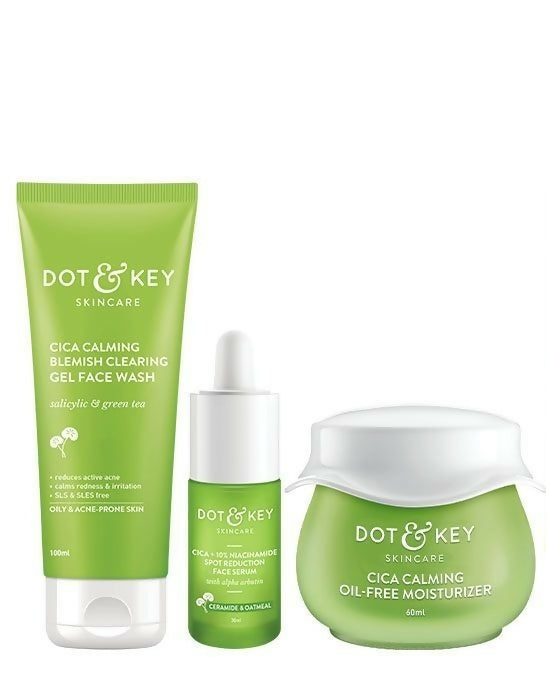 Dot & Key Cica + Niacinamide C + E CSM (Cleanser, Serum, Moisturizer) Routine for Oily & Acne Prone Skin